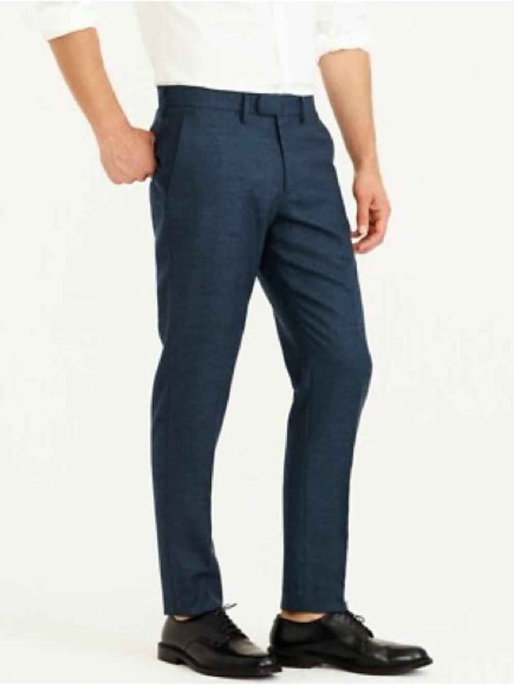 J.Crew Men's Bowery Navy Heather Slim 100% Wool Dress Pants Size 33x32